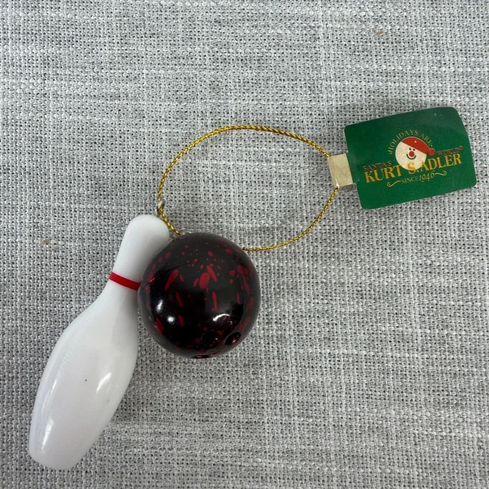 Kurt Adler Bowling Ornament Bowling Ball and Pin NEW Christmas 2.5